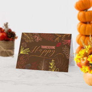 Carte Automne Feuilles Branches et Berries Thanksgiving