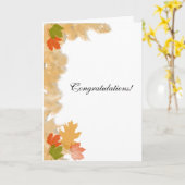 Carte Automne Feuilles Mariages Félicitations (Fleur jaune)