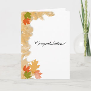 Carte Automne Feuilles Mariages Félicitations