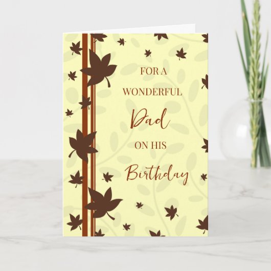 Carte Automne Feuilles papa Anniversaire (Devant)