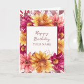 Carte Automne Floral Anniversaire personnalisé (Devant)