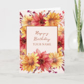 Carte Automne Floral Anniversaire personnalisé (Devant)