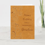 Carte Automne Frottes Grandson Anniversaire<br><div class="desc">Carte d'anniversaire pour petit-fils avec un anniversaire d'automne avec des tourbillons orange design et verset réfléchi.</div>