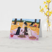 Carte Automne Fun Labradors (Fleur jaune)