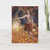 CARTE AUTOMNE IMAGINAIRE LADY FAIRY GREETING CARD BLANC (Devant)