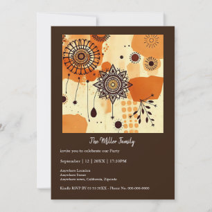 Carte Automne Mandala Terrain Floral Chaud