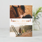 Carte Automne Mariage thématique personnalisé Script pho (Debout devant)