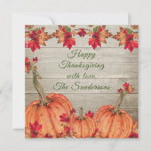 Carte Automne Orange Citrouilles Automne Feuilles (Devant)