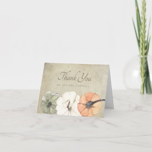 Carte Automne Russe Automne Blanc Orange Citrouille Merc (Devant)