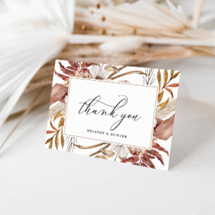 Carte Automne Rustique Floral encadré Merci personnalisé