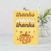 Carte Automne Super Citrouille Feuilles Fêtes Thanksgivi (Debout devant)