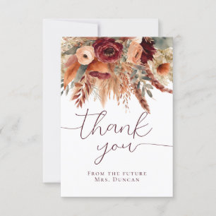 Carte Automne Terracotta Flore sèche Pampas Merci en her