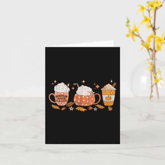 Carte Automne Vibes Automne Citrouille Spice Coffee (Fleur jaune)