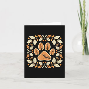Carte Automne Vin Feuilles Paw Thanksgiving Amoureux des