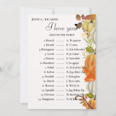 Carte Automne vous aime partout dans le monde jeu de dou (Devant)