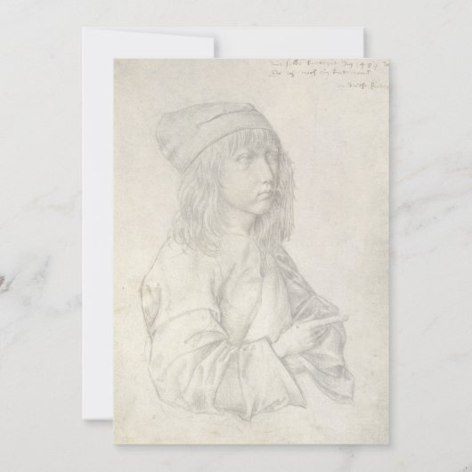 Carte Autoportrait à 13 ans par Albrecht Durer (Dos)