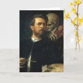 Carte Autoportrait avec la mort par l'infidélité | Arnol (Fleur jaune)