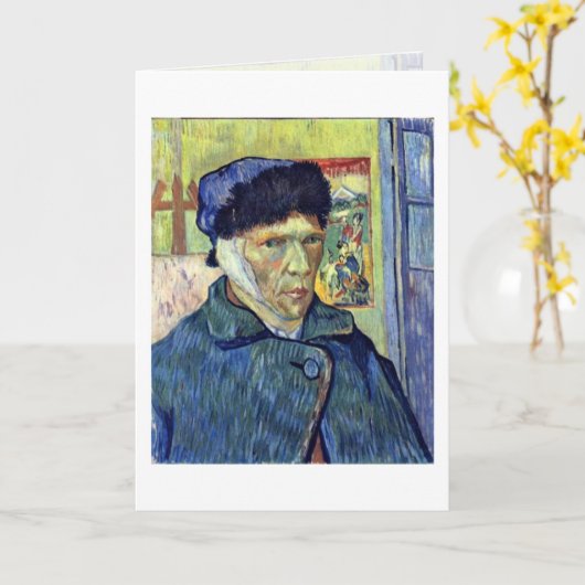 Carte Autoportrait avec l'oreille coupée par Vincent van (Fleur jaune)
