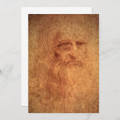 Carte Autoportrait de Léonard de Vinci, Art Renaissance (Devant / Derrière)