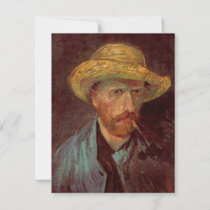 Carte Autoportrait de Van Gogh au chapeau de paille et à