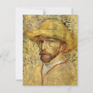 Carte Autoportrait de Vincent van Gogh au chapeau de pai