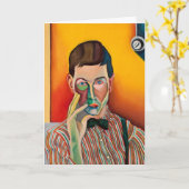 Carte Autoportrait, peinture de Bo von Zweigbergk (Fleur jaune)