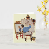 Carte Autoportrait triple (Fleur jaune)