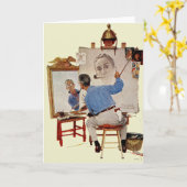 Carte Autoportrait triple (Fleur jaune)