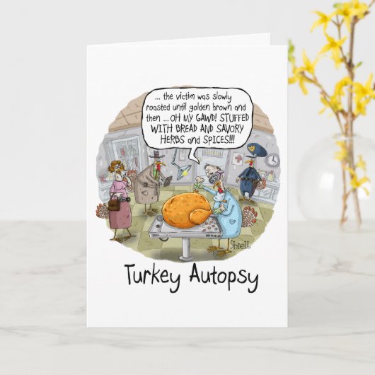 Carte AUTOPSY FUNNY THANKSGIVING CARD and GIFT (Fleur jaune)