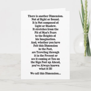 Carte Autre dimension - Message à l'intérieur