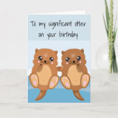 Carte Autre femme Mari Anniversaire Otter (Devant)
