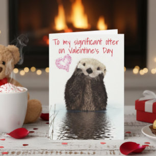 Carte Autre valentine's Day Otter Cute