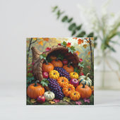 Carte Autumn Harvest and Blessings Cornucopia (Debout devant)