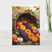 Carte Autumn Harvest and Blessings Cornucopia  (Devant)