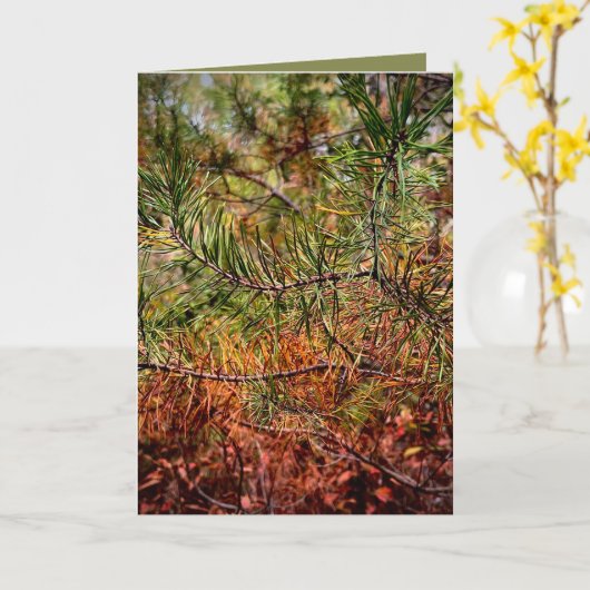 Carte Autumn Pine Needles  (Fleur jaune)