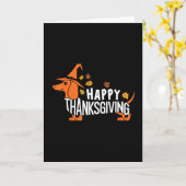 Carte Autumn Pumpkin Fall Dachshund Thanksgiving Womens  (Fleur jaune)
