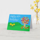 Carte Autumn tree 20th birthday card new by Jo Images (Fleur jaune)