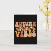 Carte Autumn Vibes Groovy Design Fall Lover Thanksgiving (Fleur jaune)