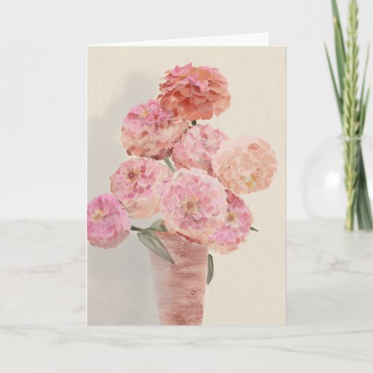 Carte aux Dahlias Roses (Devant)