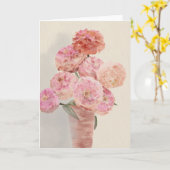 Carte aux Dahlias Roses (Fleur jaune)