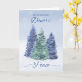 Carte Aux donateurs Vacances de paix avec les arbres À f (Fleur jaune)