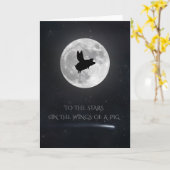 Carte Aux Étoiles Sur Les Ailes D'Un Cochon (Fleur jaune)