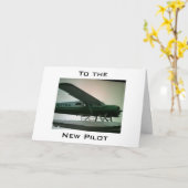 CARTE AUX FÉLICITATIONS DU "NOUVEAU PILOTE" (Fleur jaune)