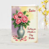 Carte aux Roses Florales à Points (Fleur jaune)