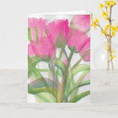 Carte aux Tulipes Roses (Fleur jaune)