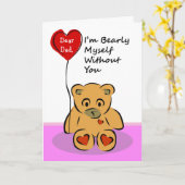 Carte Avant fait sur commande, manquant mon papa, Bearly (Fleur jaune)