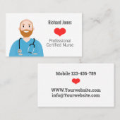 Carte Avatar infirmière personnalisée (Devant / Derrière)