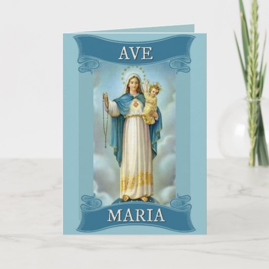 Carte AVE MARIA VIRGIN MARY CHRIST ENFANT Rosary (Devant)