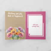 Carte Avec amour 100e anniversaire gerbera fleurs rose (Intérieur)