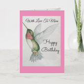 Carte Avec Amour À Maman Joyeux Colibri Anniversaire (Devant)